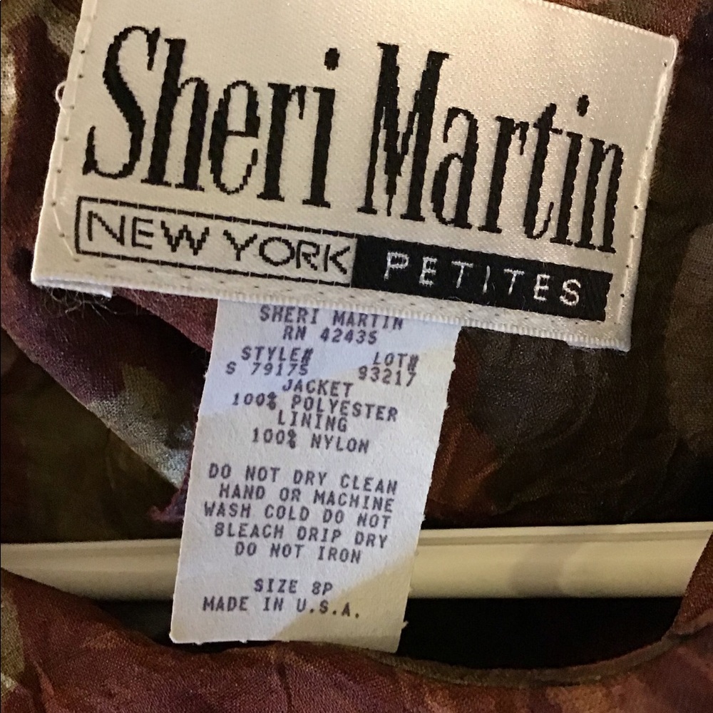 SHERI MARTIN dress sz 8 petite brown NWT Floral - Picture 3 of 6